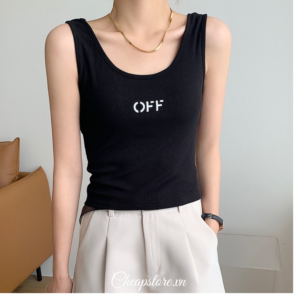 Áo hai dây ba lỗ nữ chất liệu cotton thoáng mát Off - Áo 2 dây basic hottrend 2021 | BigBuy360 - bigbuy360.vn