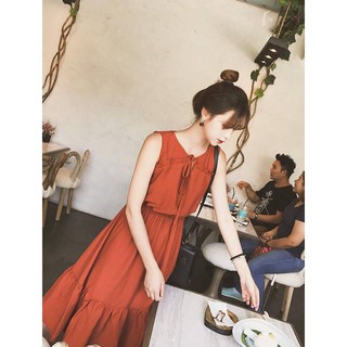 đầm chun eo đuôi cá nơ cổ