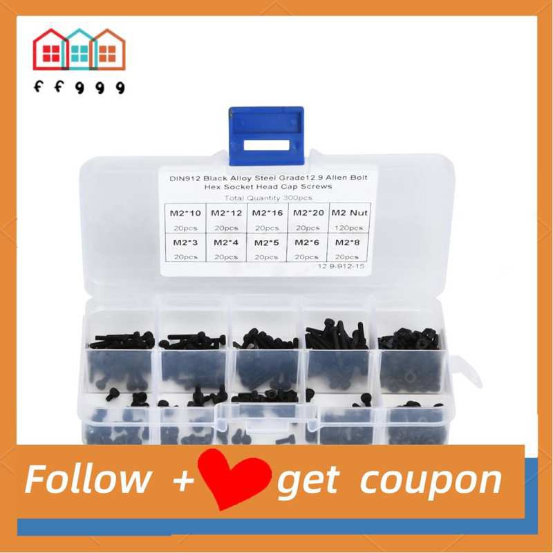 Hộp 300 Ốc Vít Lục Giác Bằng Thép Không Gỉ M2 Kèm Hộp Đựng