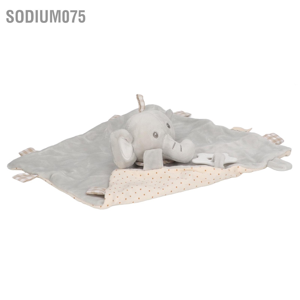 Sodium075 Voi con đang mọc răng Búp bê Chăn mềm an ninh cho trẻ sơ sinh