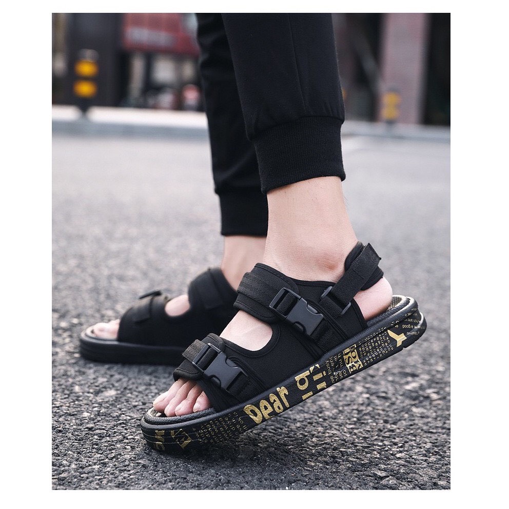 Sandal Quai Hậu Nam Nữ Unisex CAVANI GD26 Đế Có In Chữ Đi Học Đi Chơi