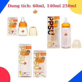 Bình sữa Wesser PPSU cổ hẹp 60ml/140ml/250ml