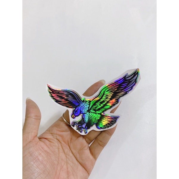 Tem hình con đại bàng 7 màu  dán trang trí xe máy, laptop...