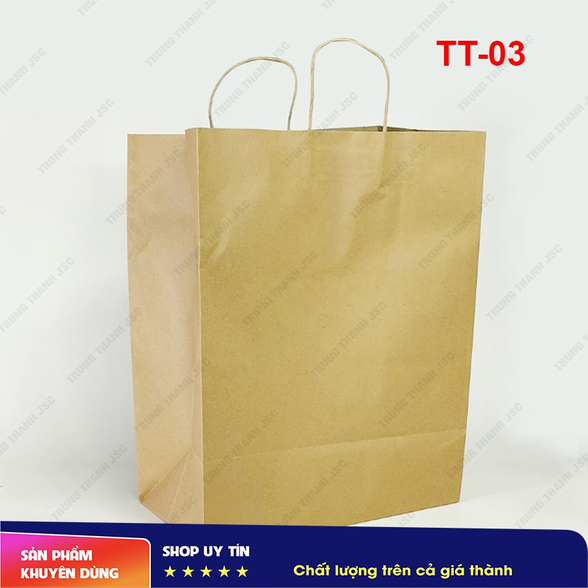 Túi giấy Kraft có quai, túi đựng quà - Kraft Handle Bag - 33x18x43cm - mẫu TT-03 - Tiêu chuẩn xuất khẩu