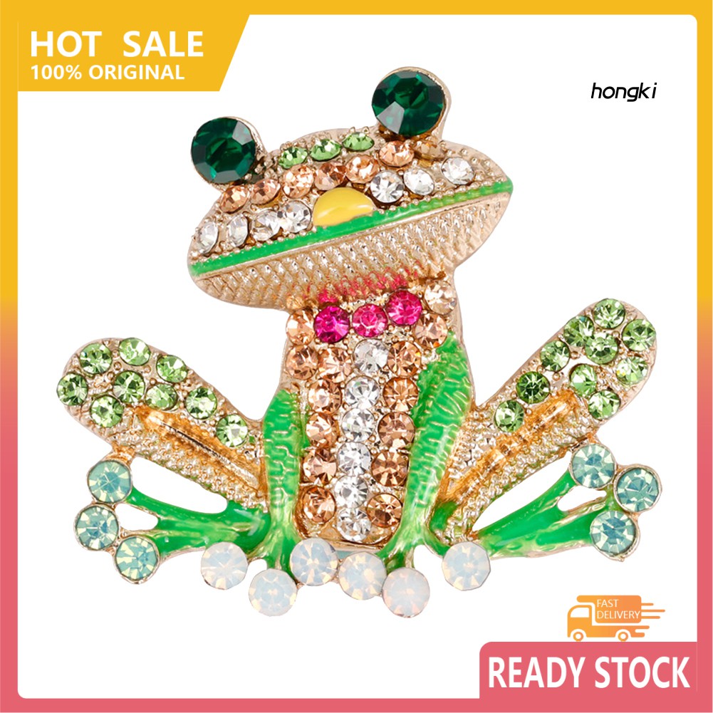Ghim Cài Áo Hình Chú Ếch Đính Đá Nhân Tạo Thời Trang Cho Nữ