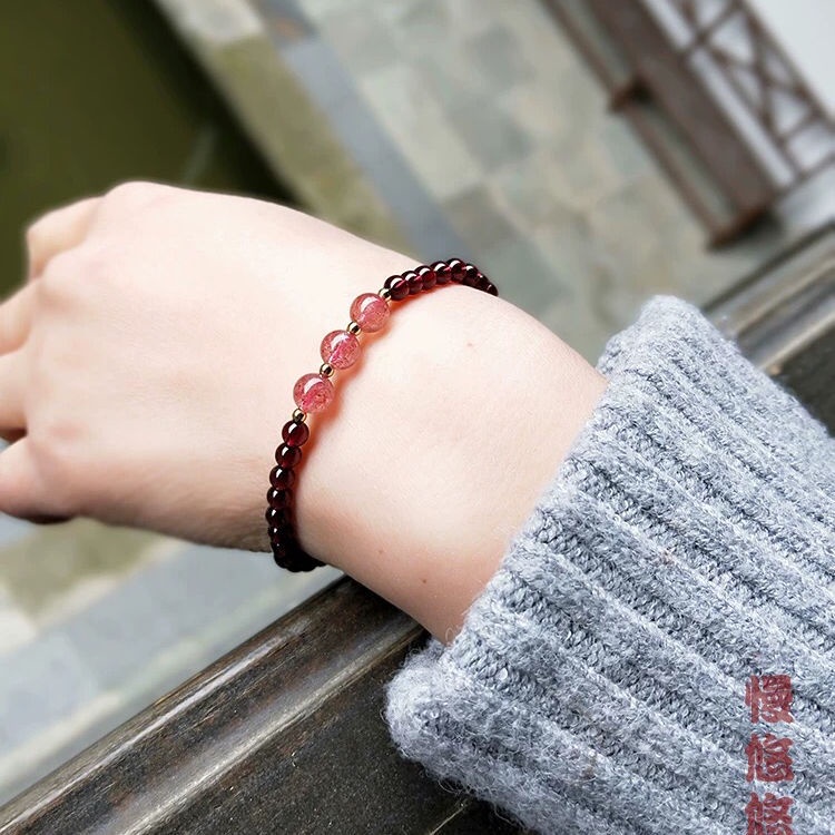 Vòng Tay Đính Đá Pha Lê Tự Nhiên Đơn Giản Thời Trang