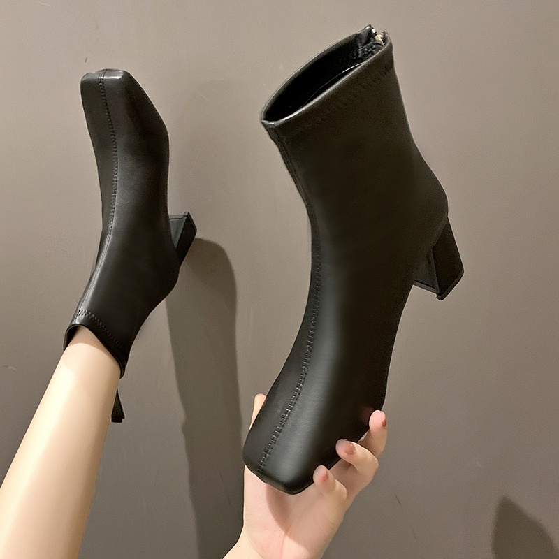 Giày Boot Màu Đen Thời Trang Đường Phố Anh Quốc