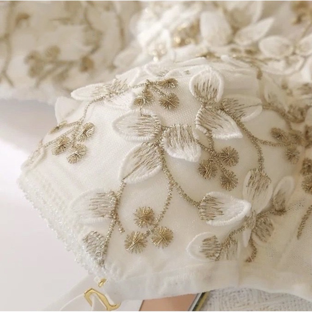 Bộ Corset Vintage Cổ Điển Đệm Mỏng Có Gọng Nâng Ngực Sexy, Họa Tiết Hoa Thêu Nổi Gu bra - B07 | BigBuy360 - bigbuy360.vn