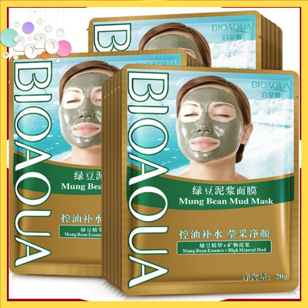 Mặt Nạ Bùn Đậu Xanh Bioaqua Mung Bean Mud Mask🍊FREESHIP🍊Đắp là phê