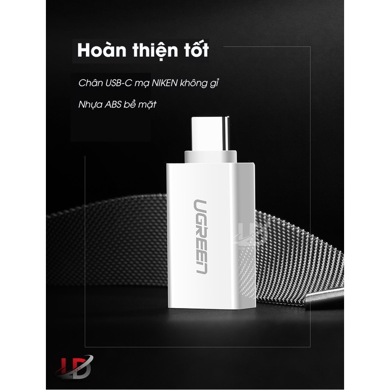 Đầu chuyển Type-C to USB 3.0 chính hãng Ugreen 30155 ✔HÀNG CHÍNH HÃNG ✔