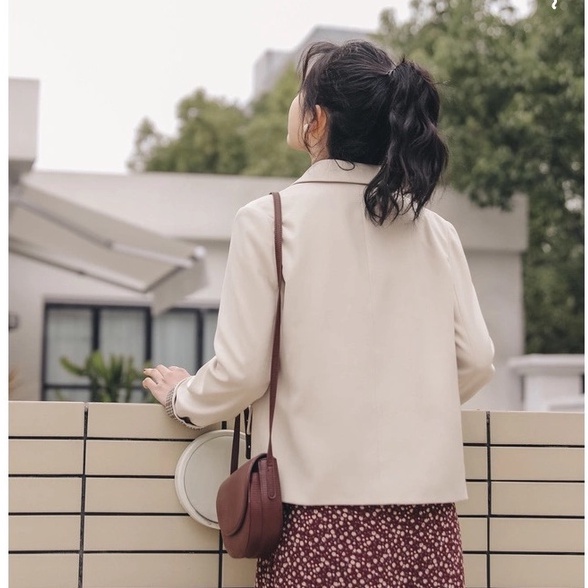 Áo khoác blazer nữ dáng ngắn tiểu thư xinh xắn dáng rộng phong cách vintage - Mao Tử Store