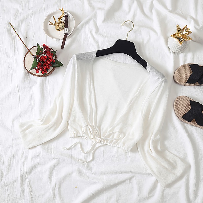 [Baywellfashion]Áo khoác Cardigan dệt kim vải mỏng đơn giản thanh lịch dành cho nữ | BigBuy360 - bigbuy360.vn