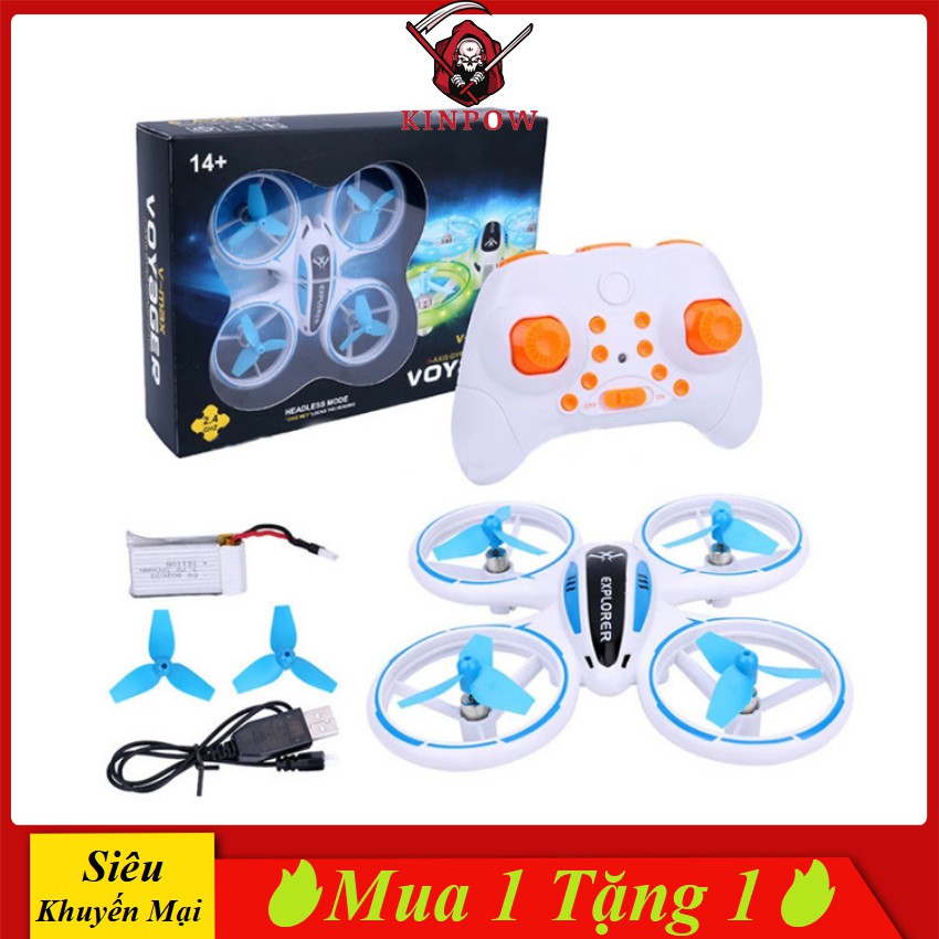 Đồ Chơi Flycam Mini KINPOW Mô Hình 4 Cánh Quạt Gió Cao Cấp, Có Đèn Sáng, Quay Nhào Lộn 360 Độ, Bay Siêu Cao