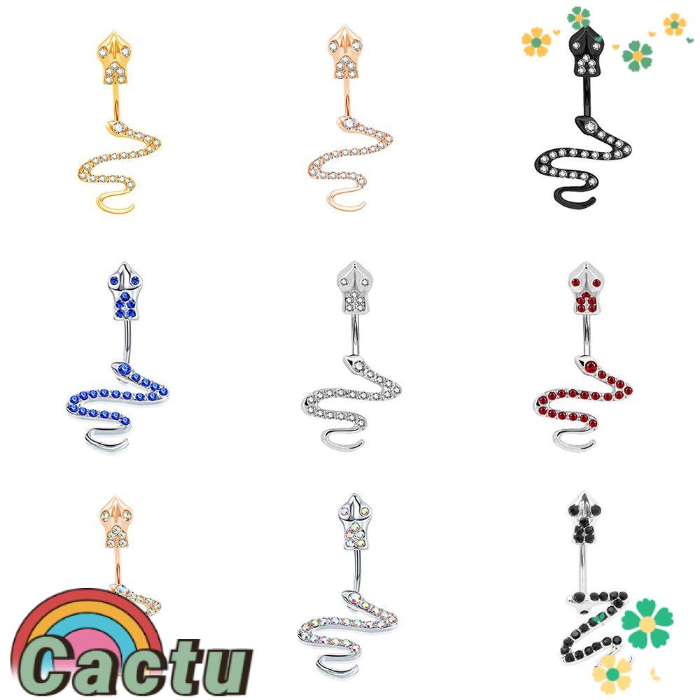 Khuyên Bụng Hình Rắn Độc Đáo Cá Tính|Khuyên RốN ĐíNh Đá 316L CZ 14G
