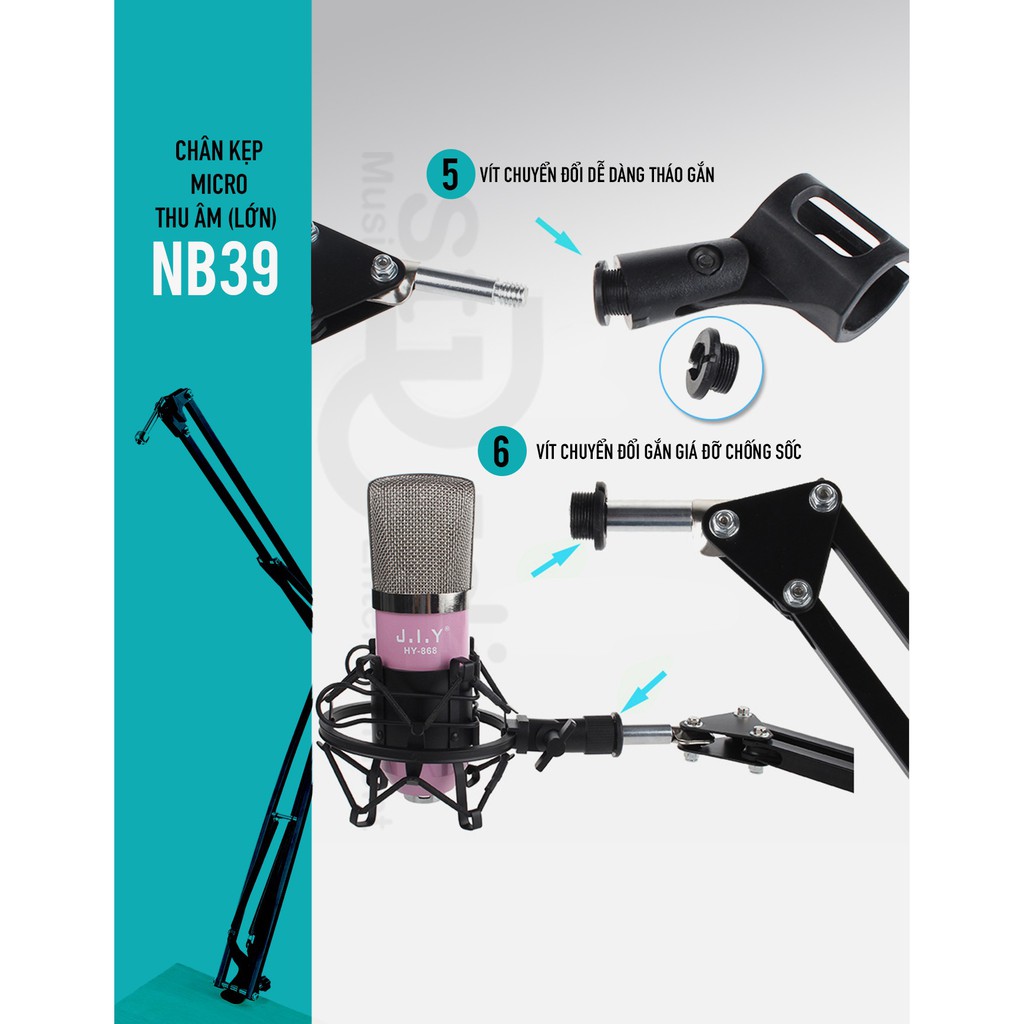 Chân Microphone NB-39 (Lớn) -Chân Micro kẹp bàn, giá đỡ Micro