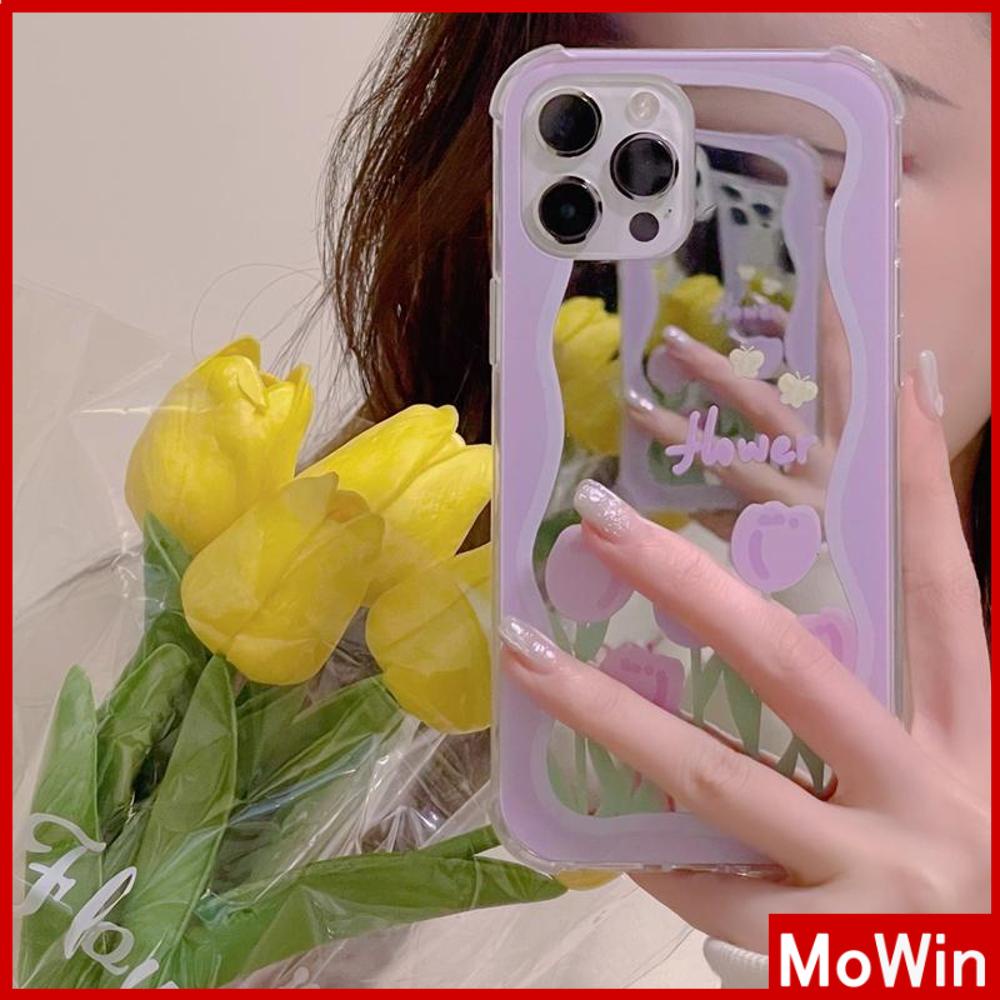 Ốp điện thoại nhựa dẻo acrylic túi khí hoa tulip bảo vệ camera thích hợp cho iPhone 11 13 Pro Max 12 Pro Max 7 Plus XR
