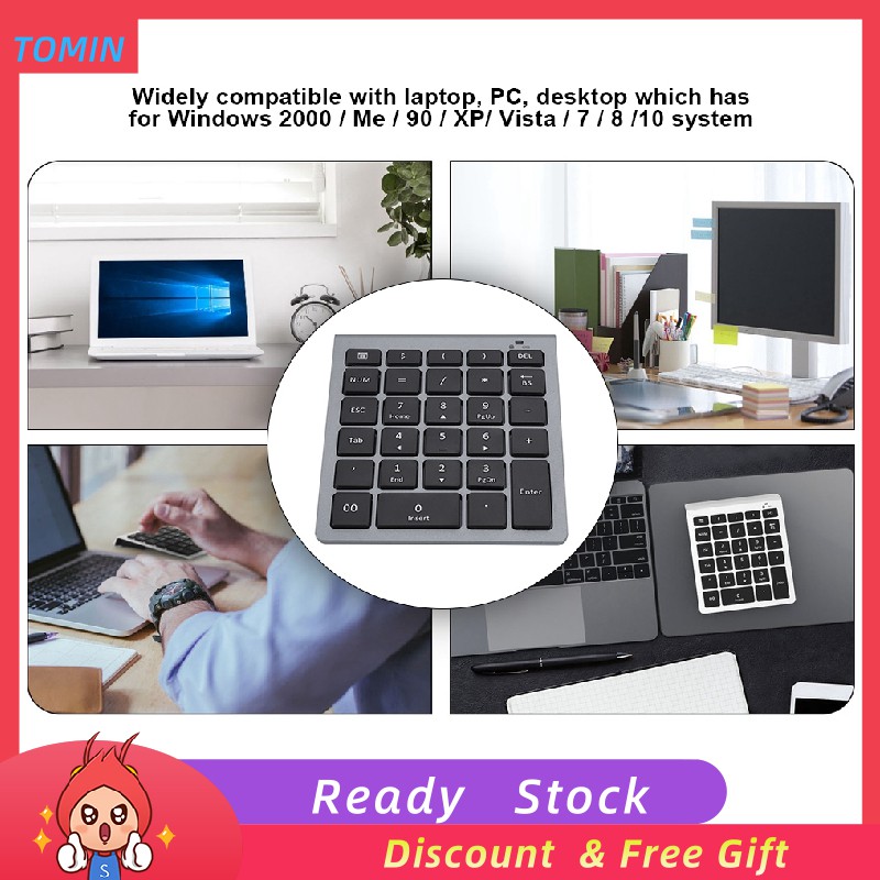 [Ready Stock]Bàn phím số mini 28 phím 2.4G không dây