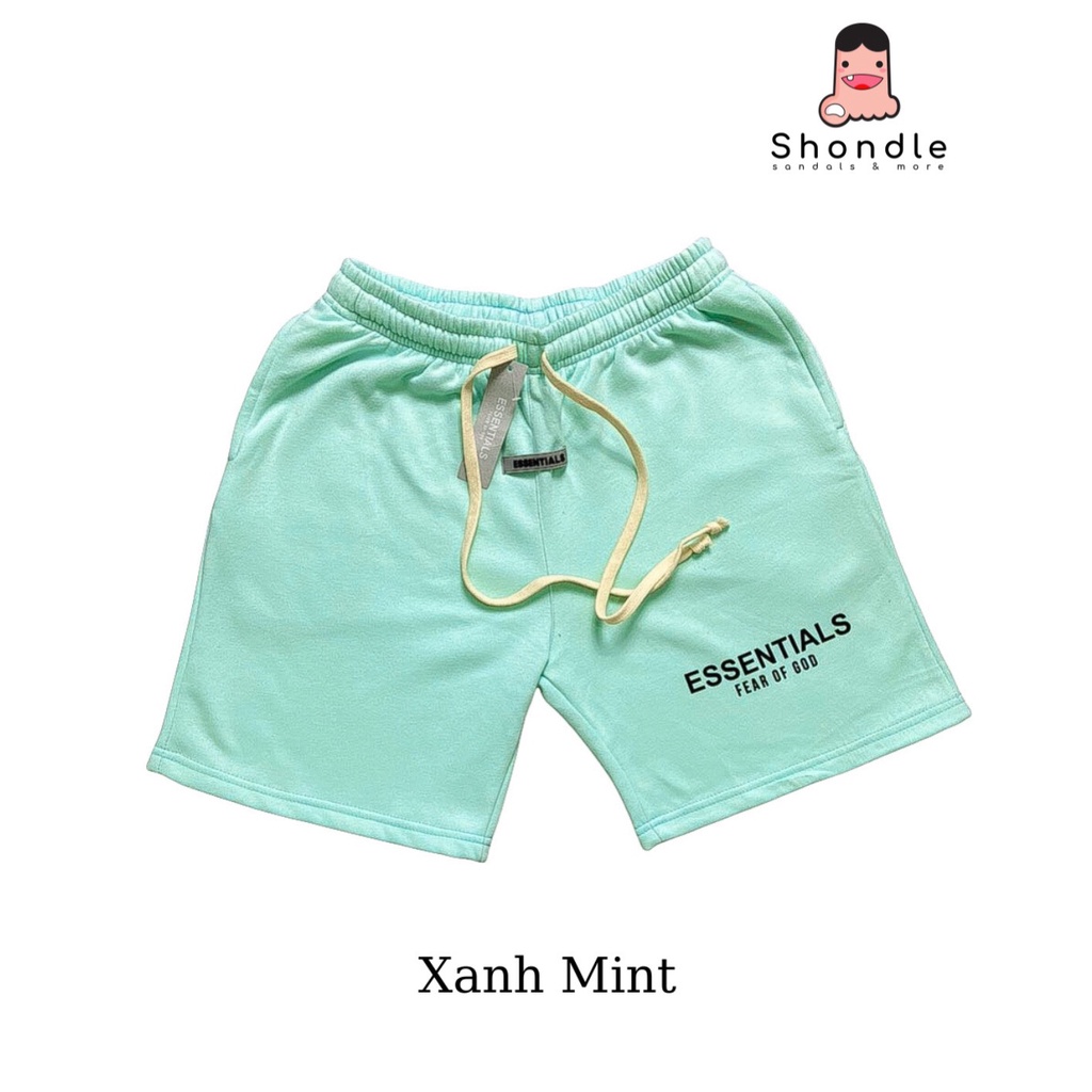 Quần Short  Essentials Nỉ - Vải Chất Cao Cấp - QSE Xanh Mint