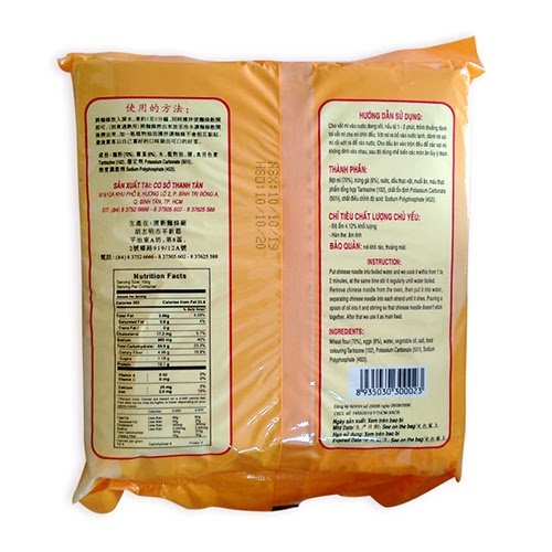 Mì Trứng Đặc Biệt Thanh Tân 500g Loại 1, Sợi Nhỏ, Không Hàn The
