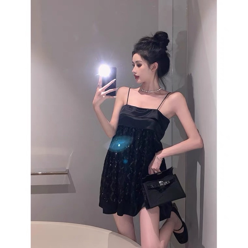 |ROEPPff DRESS| Đầm dây kim tuyến giống ROSE BLACKPINK