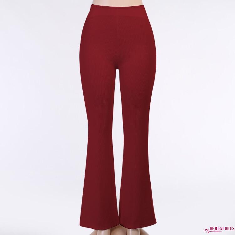 Quần Legging Ống Rộng Màu Sắc Trơn Cho Nữ