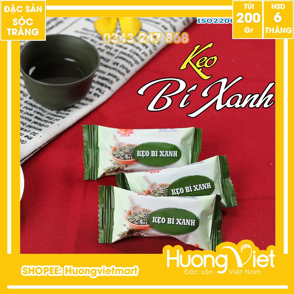 Kẹo bí xanh Tân Huê Viên thơm ngon ngọt thanh 200g luca333