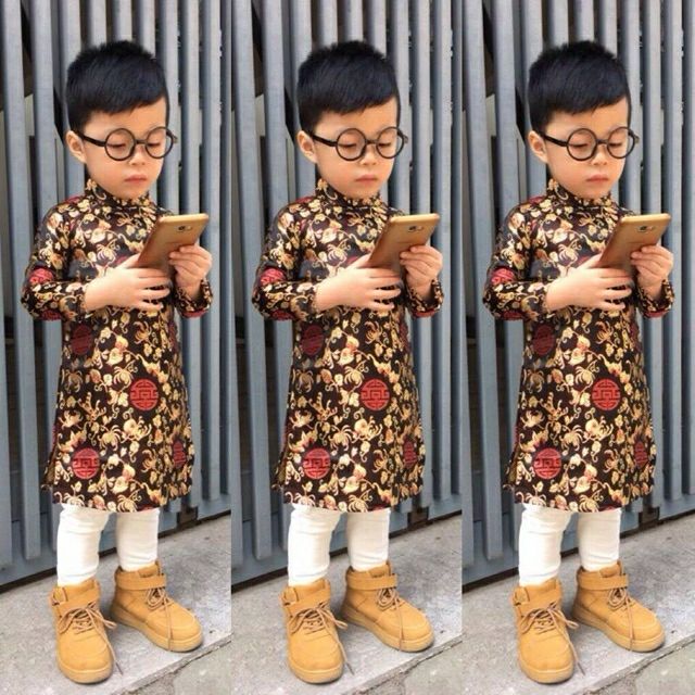 Áo dài cách tân cho bé trai 1-5 tuổi