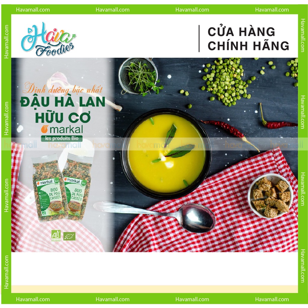 [HÀNG CHÍNH HÃNG] Đậu Hà Lan Xanh Và Vàng Tách Đôi Hữu Cơ Markal 500gr – Organic Green Peas &amp; Yellow Peas