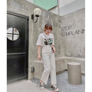 Set quần trắng áo thun trắng