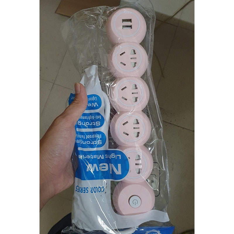 Ổ Cắm Điện Thông Minh Đa Năng Chống Giật, Tích Hợp 2 Cổng Cắm Sạc USB Tiện Lợi Hình CON SÂU VERSION 5 - Gia Dụng Tý Tẹo