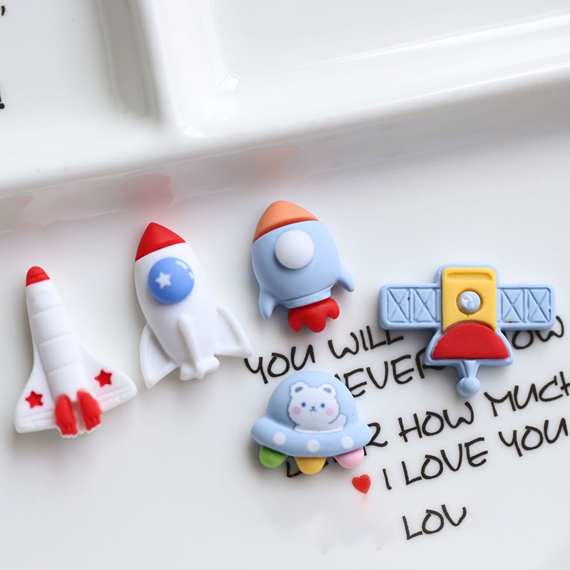Phụ Kiện Trang Trí Điện Thoại / Giày Hình Phi Hành Gia Hoạt Hình Jibitz Charm Earth Rocket Jibits Croc Pins Croc Jibbits DIY