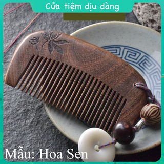 Lược gỗ đàn hương, mài trơn chống tĩnh điện, nước gỗ tự nhiên không sử dụng hóa chất làm bóng