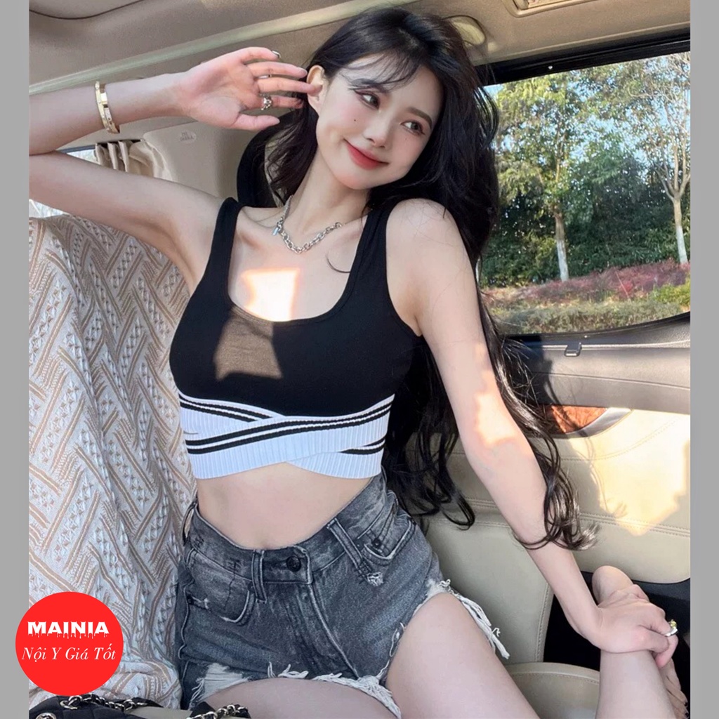 [Siêu Đẹp] Áo Bra Cotton Dây Chéo Eo Siêu Sexy Gợi Cảm Áo Bra Thể Thao Tập Gym Yoga Cao Cấp Mainia Shop