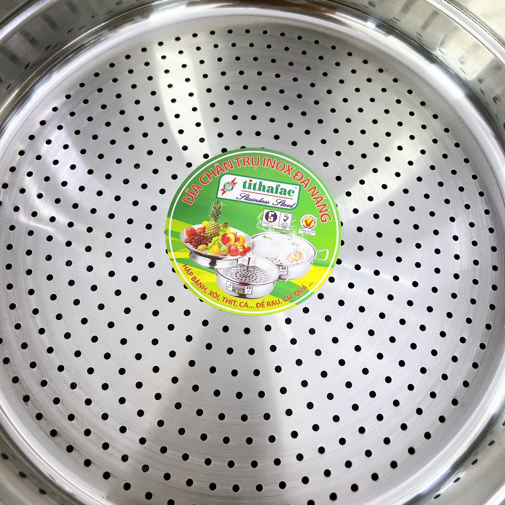 Nồi hấp inox 2 tầng nắp kiếng Tiến Thành dày dặn sử dụng được cả bếp ga và bếp từ tiện lợi sáng bóng