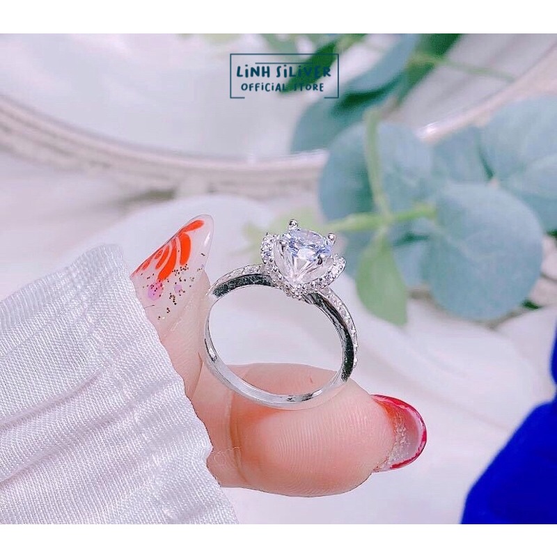 Nhẫn nữ đá cao cực xinh bạc ta - hàng phớt xi đẹp