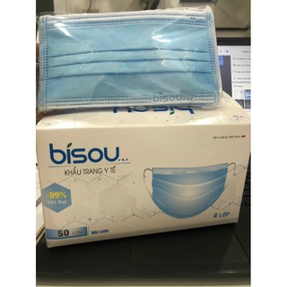 Hộp 50 Khẩu trang 4 lớp kháng khuẩn Bisou