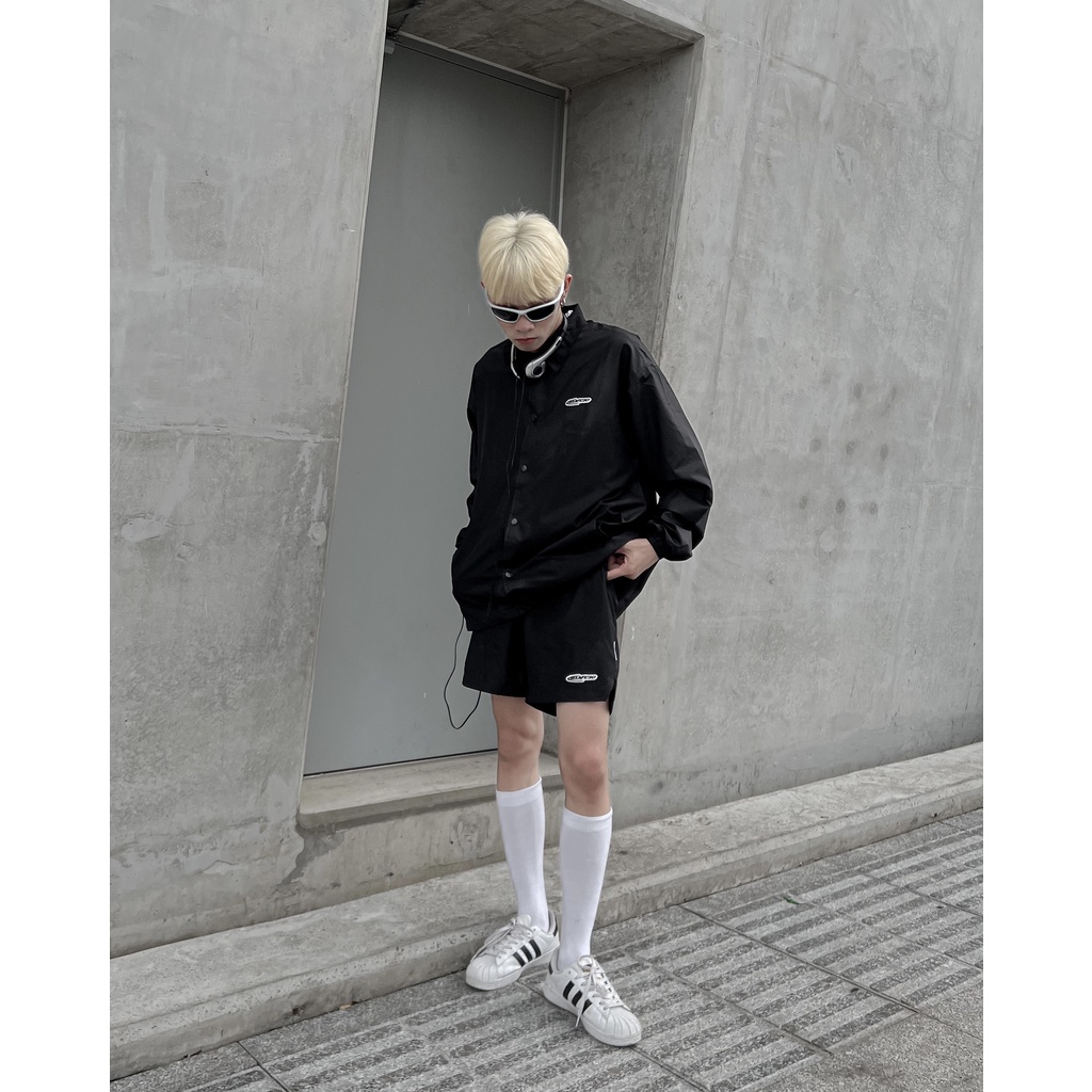 Áo khoác dù đen BLVCK - Tiny logo thêu nổi | BLACK