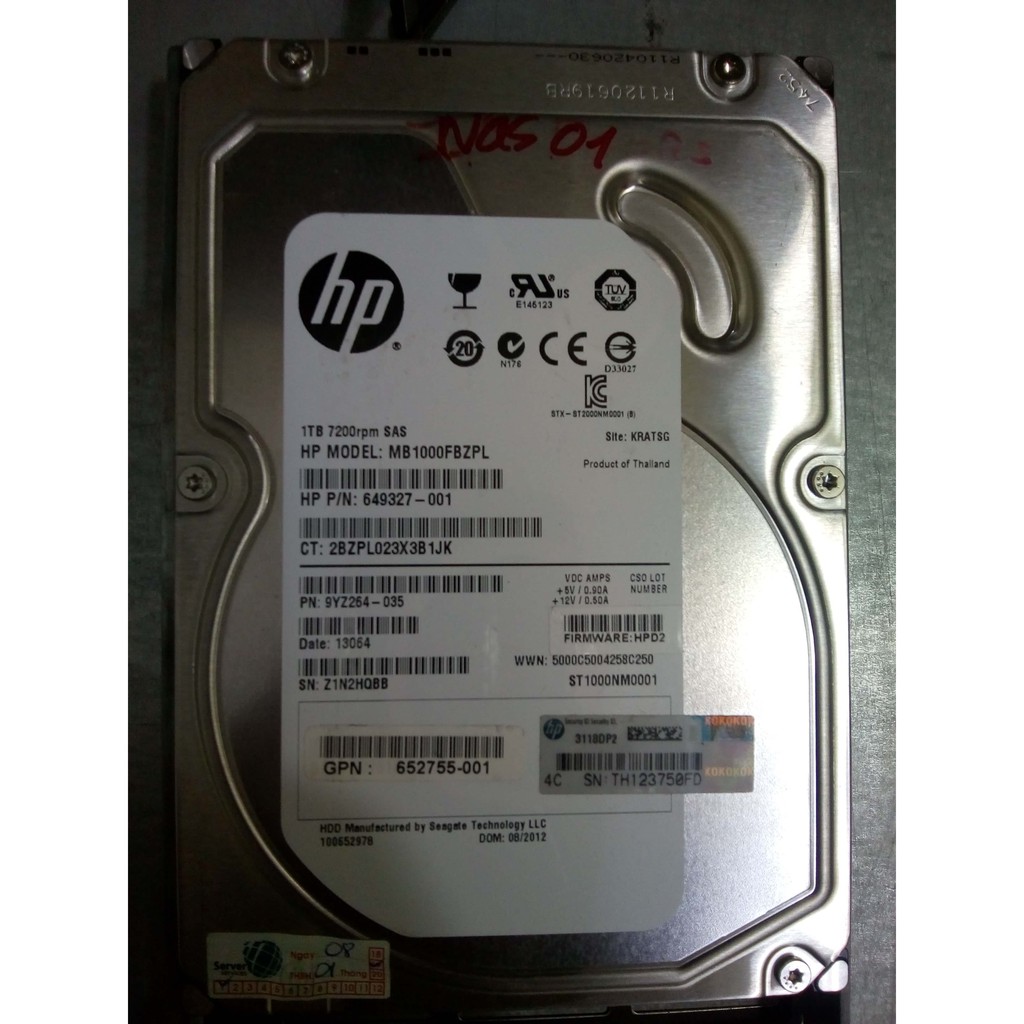 Ổ cứng Server HP SAS 1TB 7200 rpm vòng / phút - Siêu bền