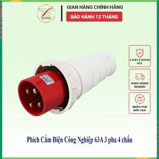 Phích cắm công nghiệp Tâm Việt, phích cắm điện công nghiệp 63A 3 pha 4 chấu 380V