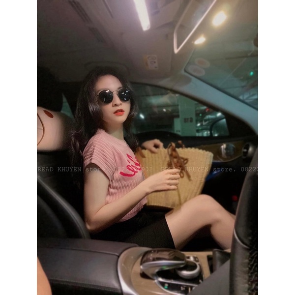 Áo len croptop chữ babie 2 màu cho nữ