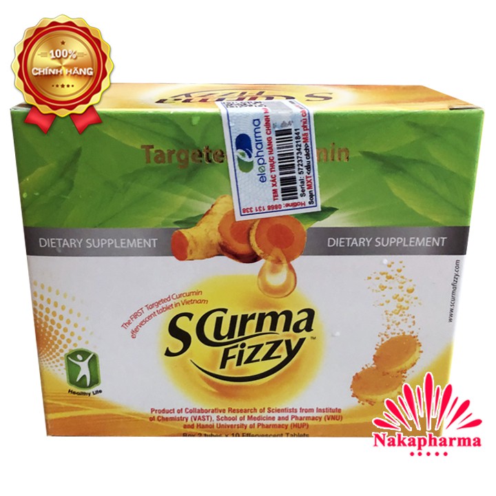 Viên sủi nghệ Scurma Fizzy – Tinh chất Nano Curcumin giúp giảm viêm loét dạ dày tá tràng, trào ngược thực quản