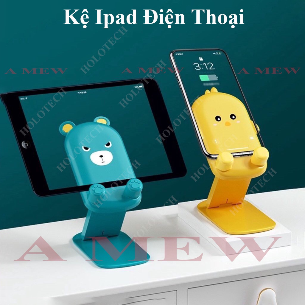 Giá Để Điện Thoại Để Bàn Hình Thú Cute- Kệ Đỡ Ipad Đa Năng Chắc Chắn Tùy Chỉnh Cao Thấp