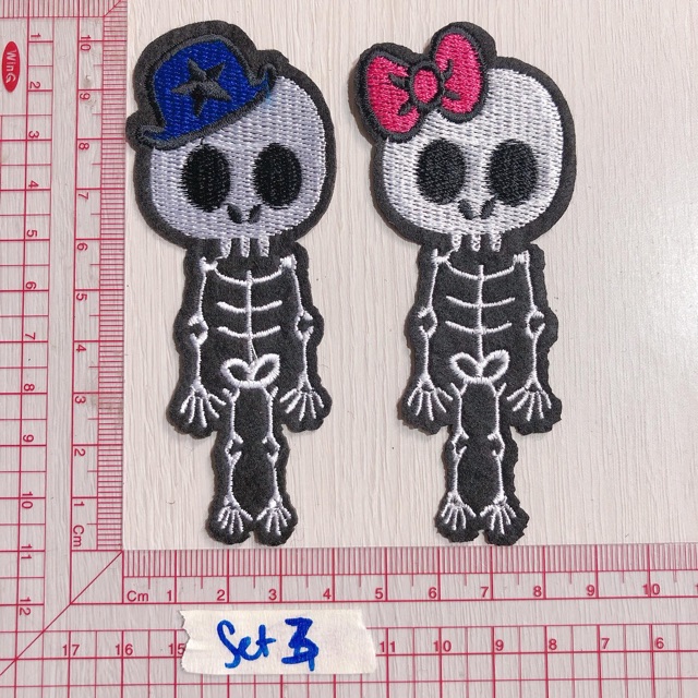 Set sticker ủi hình cartoon phụ kiện may mặc trang trí quần áo, handmade,DIY