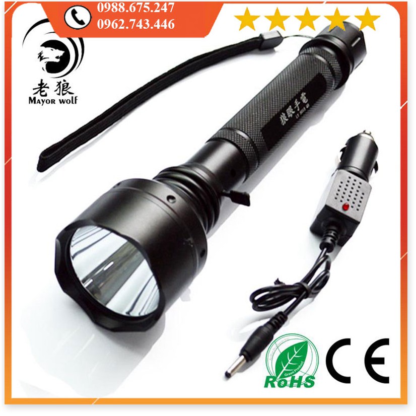 Đèn Pin Siêu Sáng Chống Nước LYS015 ✔️Chính hãng✔️ Chiếu xa 600m, Chống nước, Pin Cực Bền +Tặng sạc, hộp đựng.