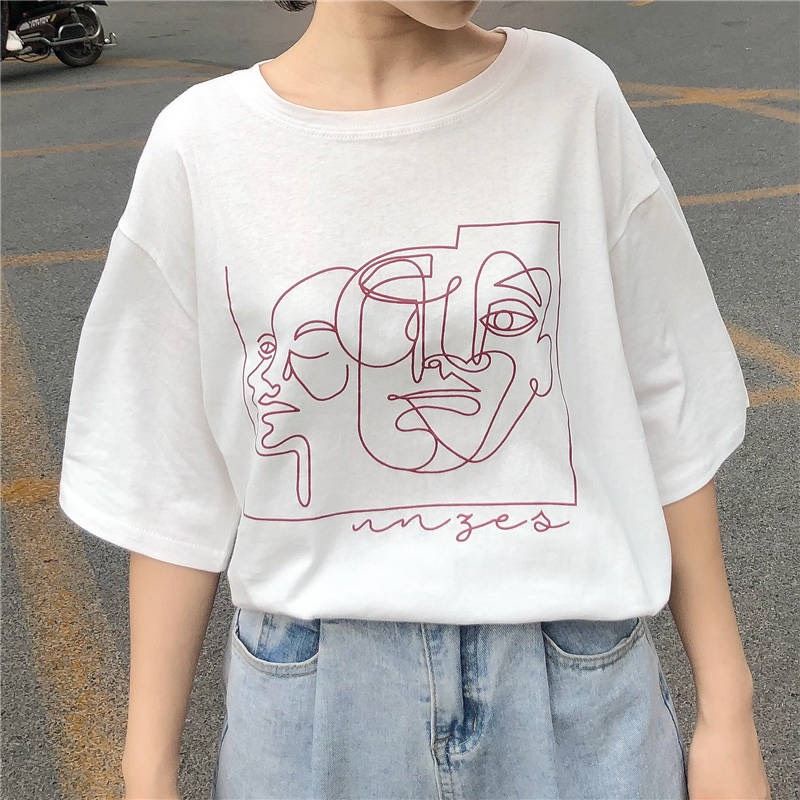 Áo thun tay lỡ unisex 2 gương mặt