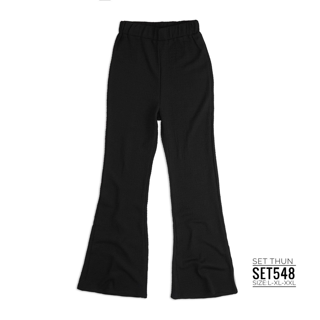 SÉT BỘ THUN BIGSIZE ÁO CỔ V+ QUẦN ỐNG LOE