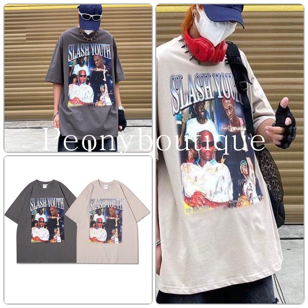 Áo Phông Slash PEONYB Unisex [FREESHIP]  Thun dáng ngắn tay lỡ form rộng in hình bóng rổ vintage cá tính Ulzzang