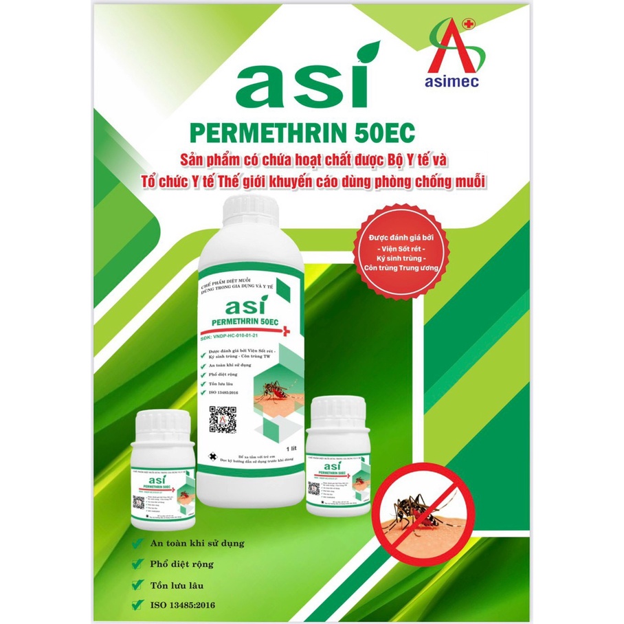 ASI-PERMETHRIN 50EC diệt muỗi dùng trong gia dụng và y tế 1000ml [1 LÍT]