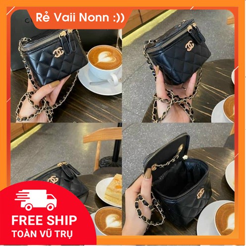 😍😍😍 Túi xách hộp mini C110 [HOT TREN] 😍😍Chất da hạt sần, ô trám siêu nét 👉Fom chuẩn nét căng nhen , bên trong fullogo😍😍