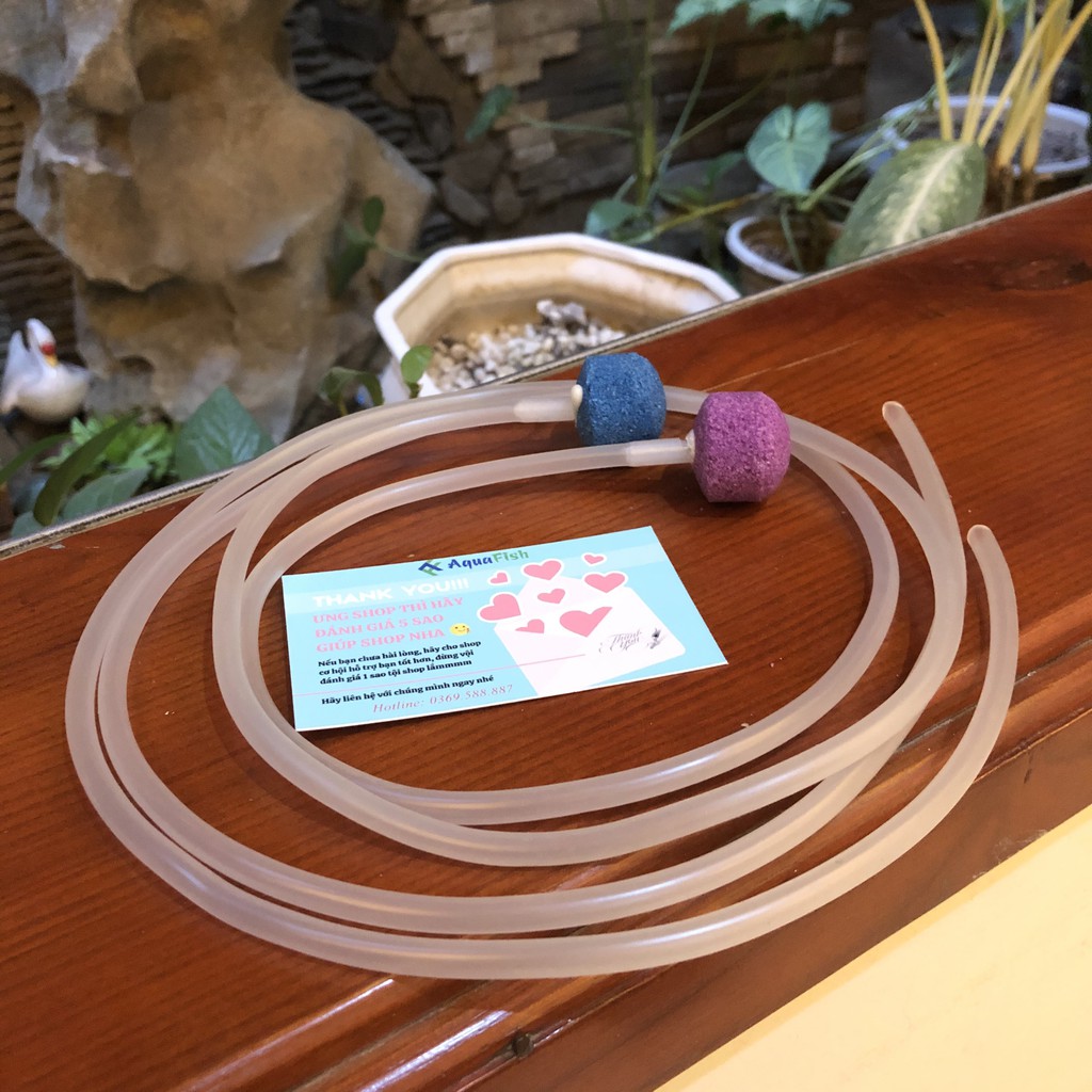 Bộ Dây Sủi Và Quả Sủi Dùng Cho Máy Sủi Khí Bể Cá (dây sủi phi 4 dài 1m)